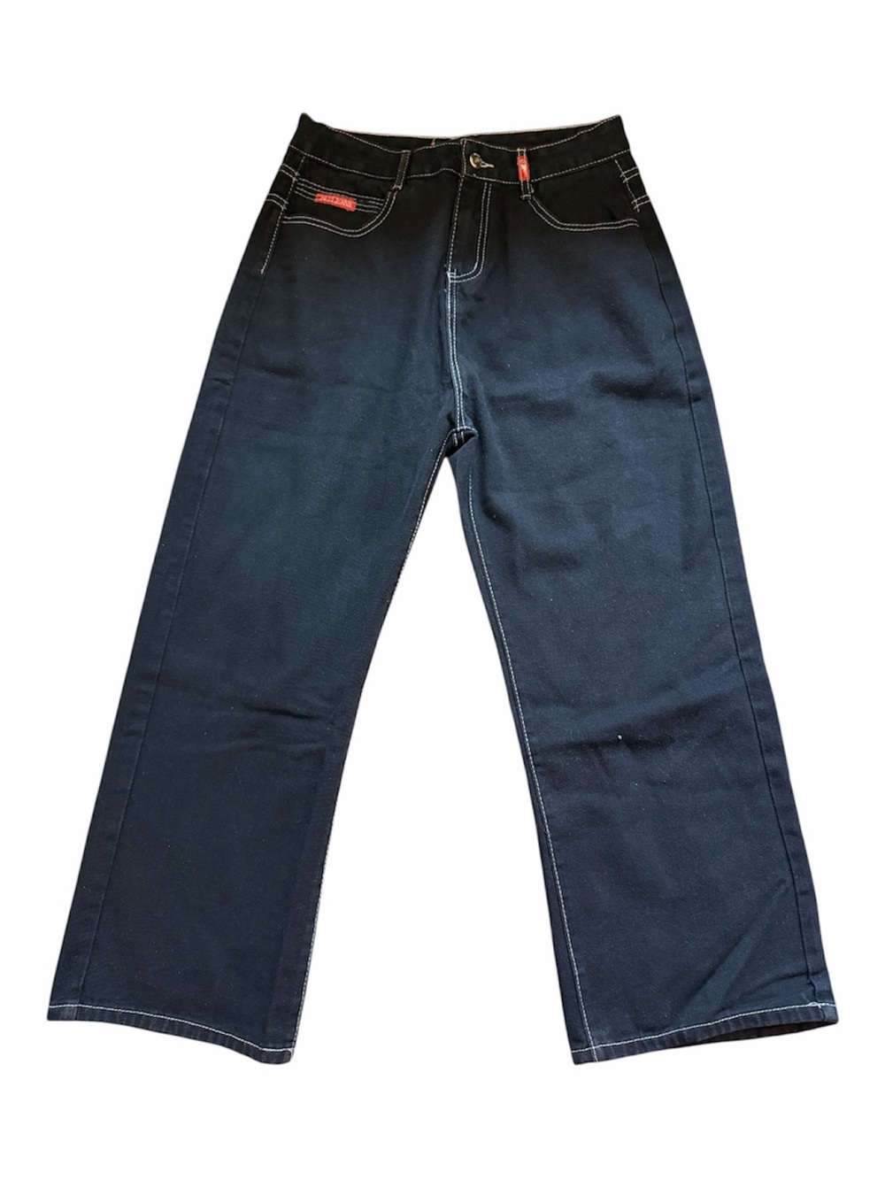 Classic Y2K SK8 Men’s Wide-Leg Jeans in Black with Embroidered Pocket Large